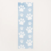 Patroon van poten, witte poten, Waterverven, blauw Yogamat (Voorkant)