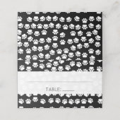 Patroon van poten, zwart en wit, bruiloft plaatskaartje (Buitenkant ongevouwen)