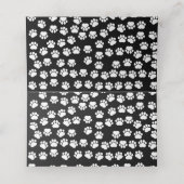 Patroon van poten, zwart en wit, bruiloft plaatskaartje (Binnenkant ongevouwen)