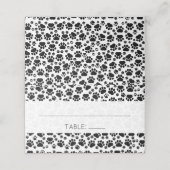 Patroon van poten, zwart en wit, bruiloft plaatskaartje (Buitenkant ongevouwen)