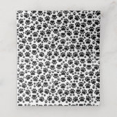 Patroon van poten, zwart en wit, bruiloft plaatskaartje (Binnenkant ongevouwen)