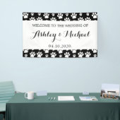 Patroon van poten, zwart en wit, bruiloft spandoek (Beurs)