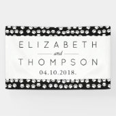 Patroon van poten, zwart en wit, bruiloft spandoek (Horizontaal)