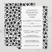 Patroon van poten, zwart en wit, repetitief diner kaart (Voorkant / Achterkant)