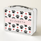 Patroon van poten, zwarte poten, rode harten, Jouw (Achterkant)