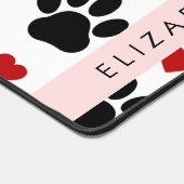 Patroon van poten, zwarte poten, rode harten, Jouw Bureaumat (Hoek)