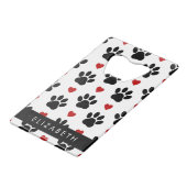 Patroon van poten, zwarte poten, rode harten, Jouw Creditkaart Flessenopener (Achterkant Gekanteld)