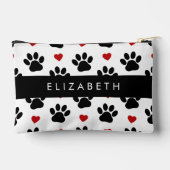 Patroon van poten, zwarte poten, rode harten, Jouw Etui (Achterkant)