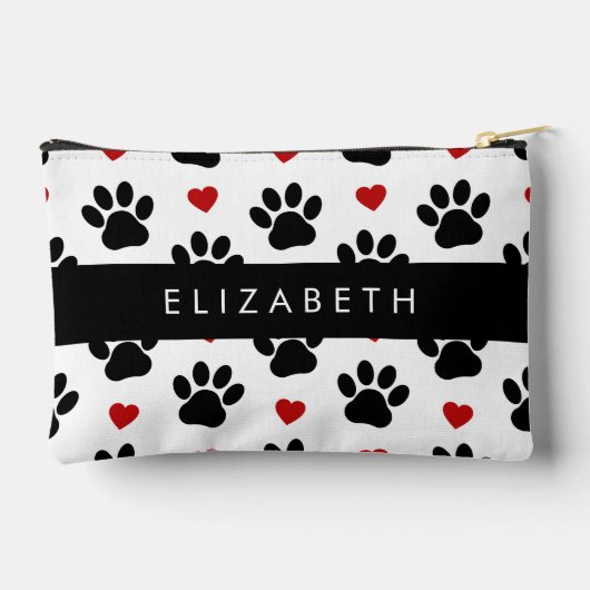 Patroon van poten, zwarte poten, rode harten, Jouw Etui (Achterkant)