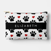 Patroon van poten, zwarte poten, rode harten, Jouw Etui (Voorkant)