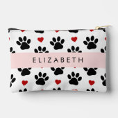 Patroon van poten, zwarte poten, rode harten, Jouw Etui (Achterkant)