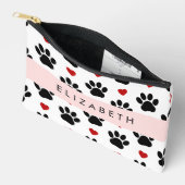 Patroon van poten, zwarte poten, rode harten, Jouw Etui (Open)