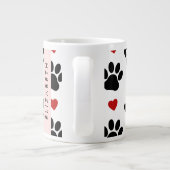 Patroon van poten, zwarte poten, rode harten, Jouw Grote Koffiekop (Achterkant)