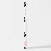 Patroon van poten, zwarte poten, rode harten, Jouw iPhone Hoesje (Linkerkant)