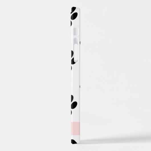 Patroon van poten, zwarte poten, rode harten, Jouw iPhone Hoesje (Linkerkant)