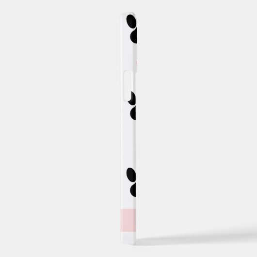 Patroon van poten, zwarte poten, rode harten, Jouw iPhone Hoesje (Rechterkant)