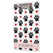 Patroon van poten, zwarte poten, rode harten, Jouw Klembord (Links)