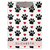 Patroon van poten, zwarte poten, rode harten, Jouw Klembord (Voorkant)