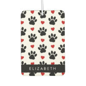 Patroon van poten, zwarte poten, rode harten, Jouw Luchtverfrisser (Voorkant)