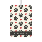 Patroon van poten, zwarte poten, rode harten, Jouw Luchtverfrisser (Achterkant)