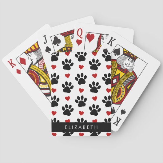 Patroon van poten, zwarte poten, rode harten, Jouw Pokerkaarten (Achterkant)