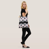 Patroon van poten, zwarte poten, rode harten, Jouw Tote Bag (Op model)