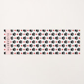 Patroon van poten, zwarte poten, rode harten, Jouw Yogamat (Achterkant (horizontaal))