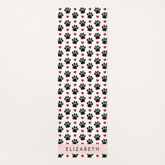 Patroon van poten, zwarte poten, rode harten, Jouw Yogamat (Voorkant)