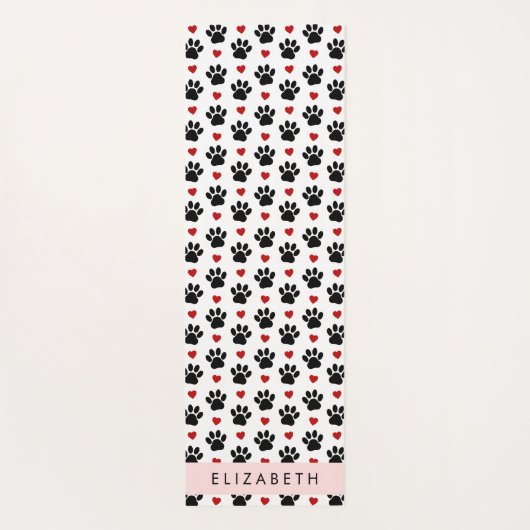 Patroon van poten, zwarte poten, rode harten, Jouw Yogamat (Achterkant)