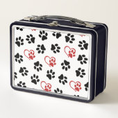 Patroon van poten, zwarte poten, rode poten, harte (Voorkant)