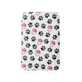 Patroon van poten, zwarte poten, rode poten, harte badmat (Voorkant Verticaal)