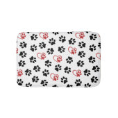 Patroon van poten, zwarte poten, rode poten, harte badmat (Voorkant)