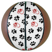 Patroon van poten, zwarte poten, rode poten, harte basketbal (Verticaal)