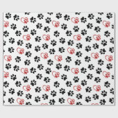 Patroon van poten, zwarte poten, rode poten, harte cadeaupapier (Vlak)