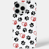 Patroon van poten, zwarte poten, rode poten, harte Case-Mate iPhone case (Achterkant)