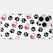 Patroon van poten, zwarte poten, rode poten, harte Case-Mate iPhone case (Achterkant (horizontaal))