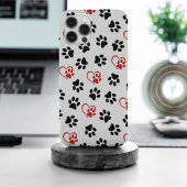 Patroon van poten, zwarte poten, rode poten, harte Case-Mate iPhone case