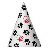 Patroon van poten, zwarte poten, rode poten, harte feesthoedjes (Rechts)