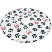 Patroon van poten, zwarte poten, rode poten, harte kerstboom rok (Gekanteld)