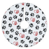 Patroon van poten, zwarte poten, rode poten, harte kerstboom rok (Voorkant)