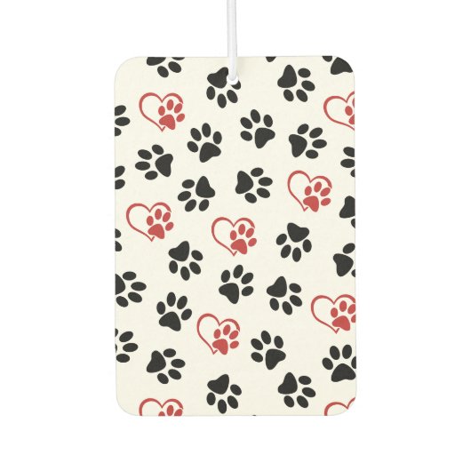 Patroon van poten, zwarte poten, rode poten, harte luchtverfrisser (Voorkant)