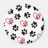 Patroon van poten, zwarte poten, rode poten, harte magneet (Voorkant)