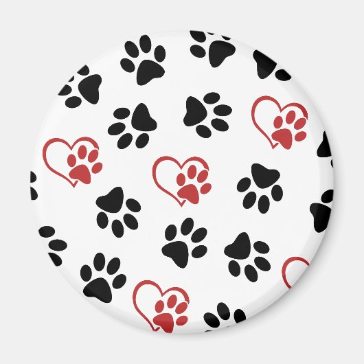 Patroon van poten, zwarte poten, rode poten, harte magneet (Voorkant)