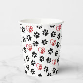 Patroon van poten, zwarte poten, rode poten, harte papieren bekers (Links)