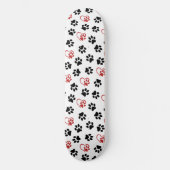 Patroon van poten, zwarte poten, rode poten, harte persoonlijk skateboard (Voorkant)