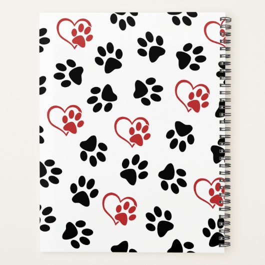 Patroon van poten, zwarte poten, rode poten, harte planner (Achterkant)