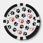Patroon van poten, zwarte poten, rode poten, harte poker chips (Voorkant)