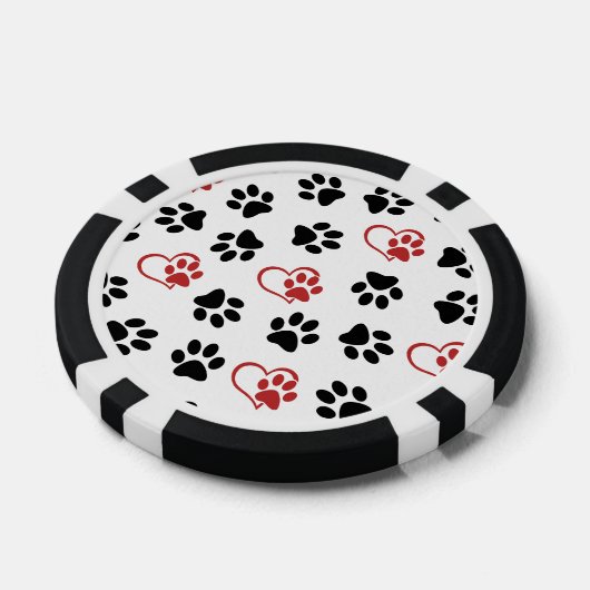 Patroon van poten, zwarte poten, rode poten, harte poker chips (Enkel)