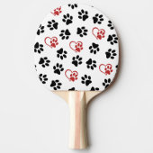 Patroon van poten, zwarte poten, rode poten, harte tafeltennisbatje (Voorkant)