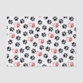 Patroon van poten, zwarte poten, rode poten, harte tissuepapier (Voorkant)